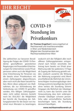 COVID-19 Stundung im Privatkonkurs - Kurier Februar 2021