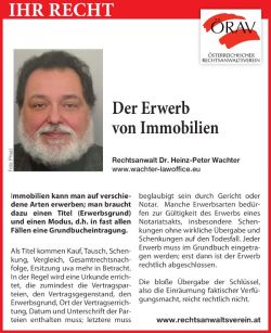 Der Erwerb von Immobilien - Kurier Nov. 2022