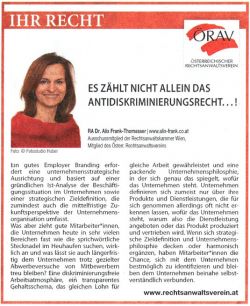 Es zählt nicht allein das Antidiskriminierungsrecht...! - Kurier April 2022